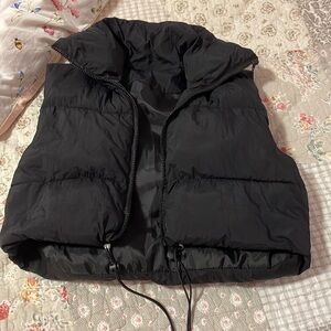 Black puffer vest